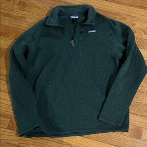 Patagonia Men's Dark Green Zip-Up Sweater